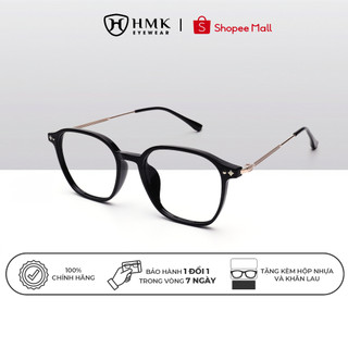 Gọng Kính Kim Loại Phối Nhựa HMK Eyewear Nam Nữ Dáng Vuông Thời Trang - KL85071