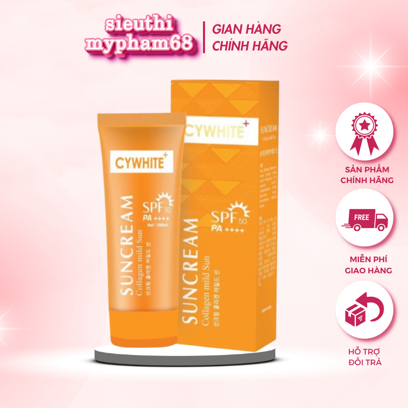 Kem chống nắng Cywhite suncream collagen sun Spf 50+ PA++++ 100ml