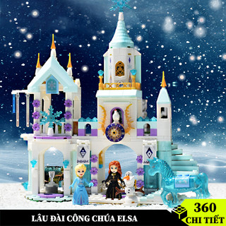Đồ chơi lắp ráp Công chúa Elsa Snow Castle 360 chi tiết, mô hình lâu đài tuyết cho bé gái