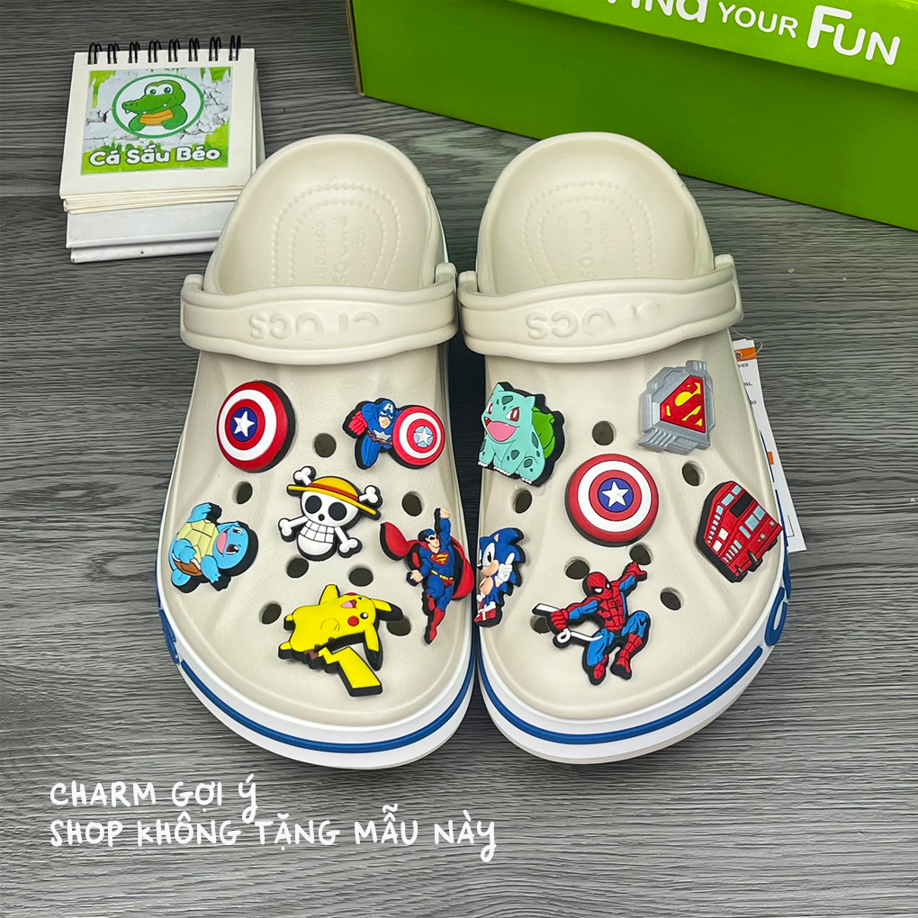 Dép Sục Cross baya Nam Nữ màu Kem Hàng loại 1, tặng kèm 12 stickers | BigBuy360 - bigbuy360.vn