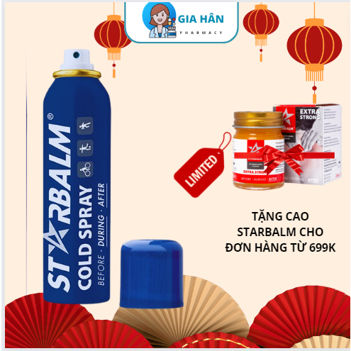 Chai xịt lạnh Starbalm - Hà Lan giảm đau tức thời (150ml) Cold spray