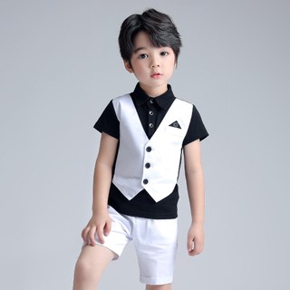 Set đồ bé trai bộ quần áo bé trai giả gile phối màu cực đẹp thời trang Hàn Quốc H64