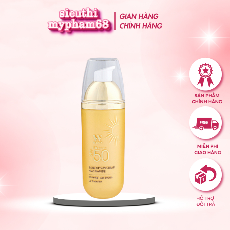 Kem chống nắng wskin dưỡng trắng - nâng tông-dưỡng ẩm chống lão hoá - TONE-UP NIACINAMIDE [mẫu mới]