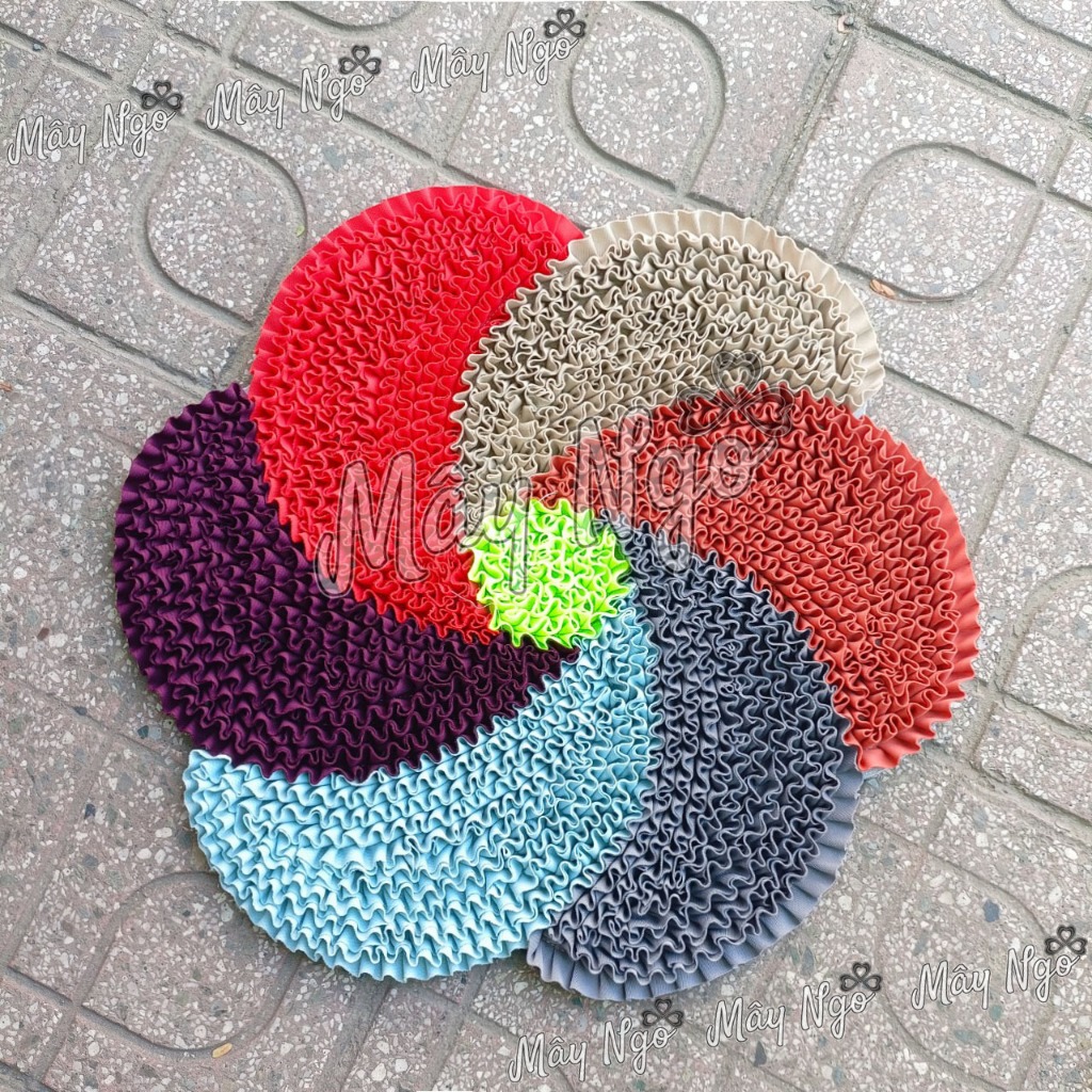 Thảm lau chân nhà may hình hoa 6 cánh phối màu