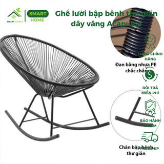 Ghế lười bập bênh thư giãn dây văng Acapulco giả mây lõi thép trang trí ban công phòng khách decor sân vườn  /HCM