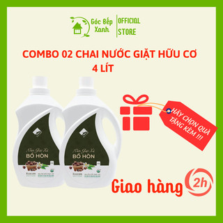 Combo 2 chai nước giặt 4 lít Ecocare bồ hòn hữu cơ thiên nhiên an toàn cho em bé