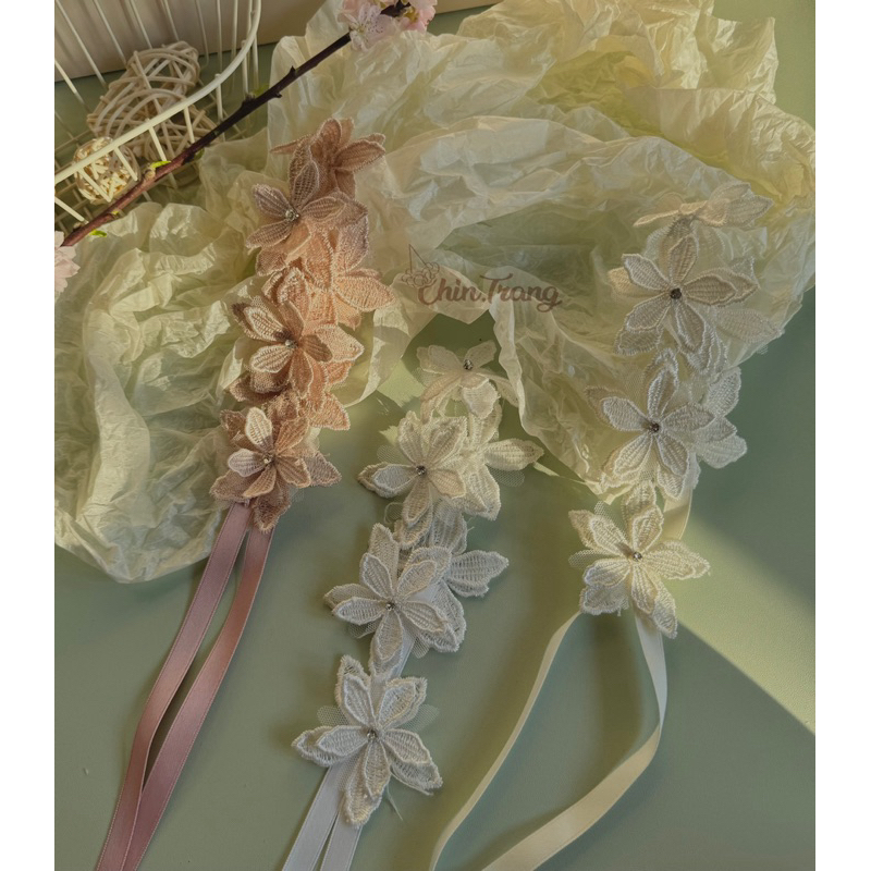 Bờm/ turban hoa 2 tầng Hàn by Chin.Trang