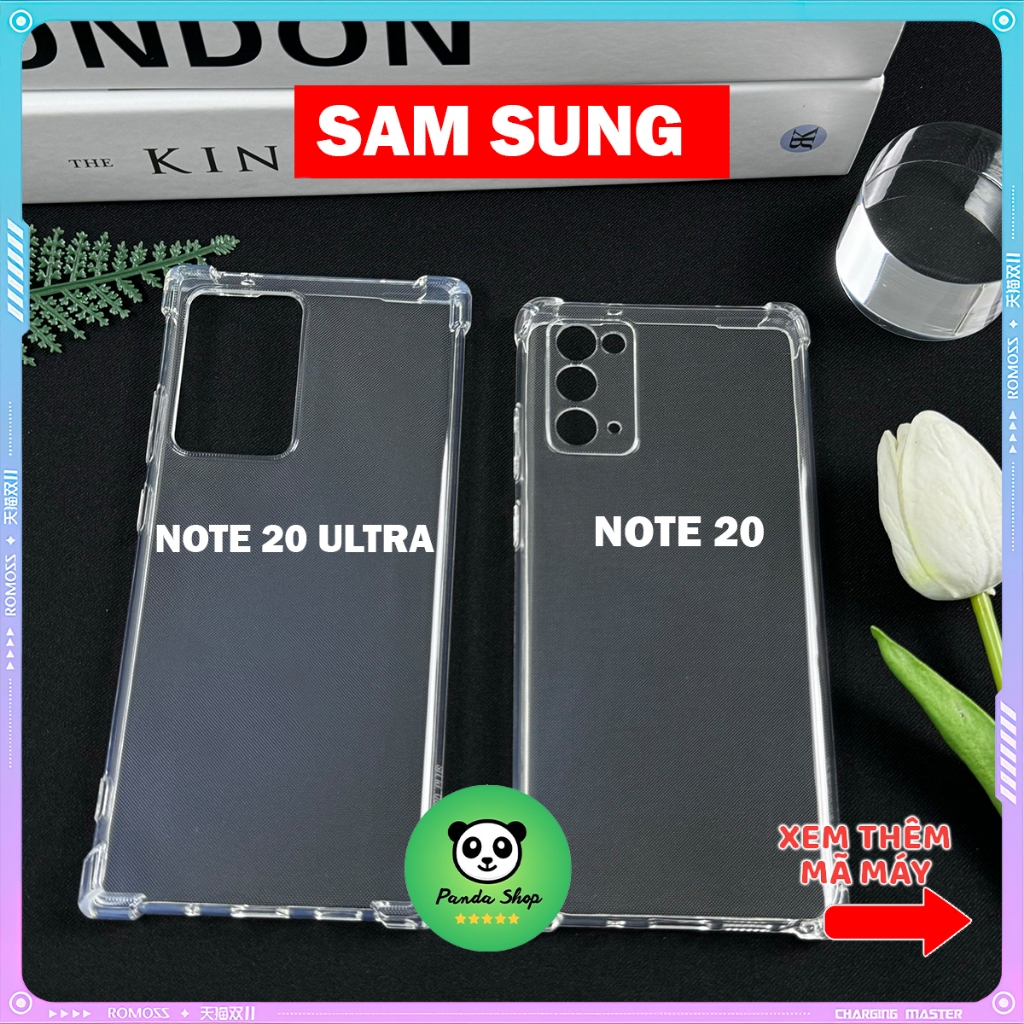 Ốp Samsung NOTE 20 / 20 ULTRA Bảo Vệ Cam, Chống Sốc, Trong Suốt, Silicon