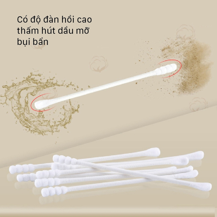 Tăm bông Misuta sơ sinh chất liệu bông tự nhiên cao cấp hộp 400 que - Hàng chính hãng