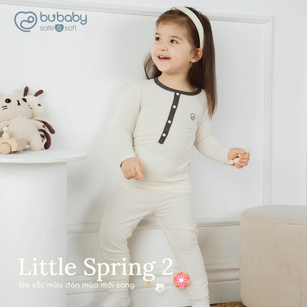 Bộ quần áo dài tay  Bamboo cotton Bu, Bubaby Kyomi cho bé 6m - 4Y