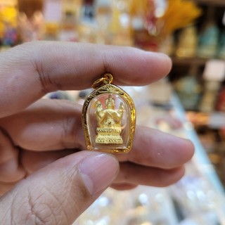 Mặt dây truyền phật tứ diện chất liệu đồng vàng bền đẹp theo thời gian - luxury