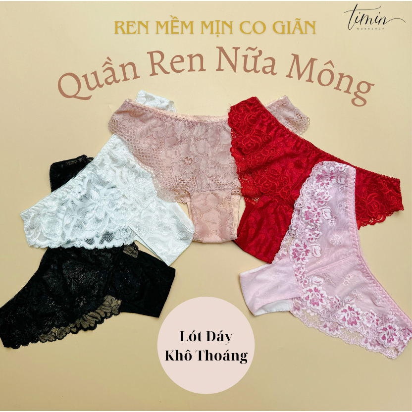 Quần Lót Ren Q01 Nữa Mông Ôm Dáng Thiết Kế TIMIN WORKSHOP