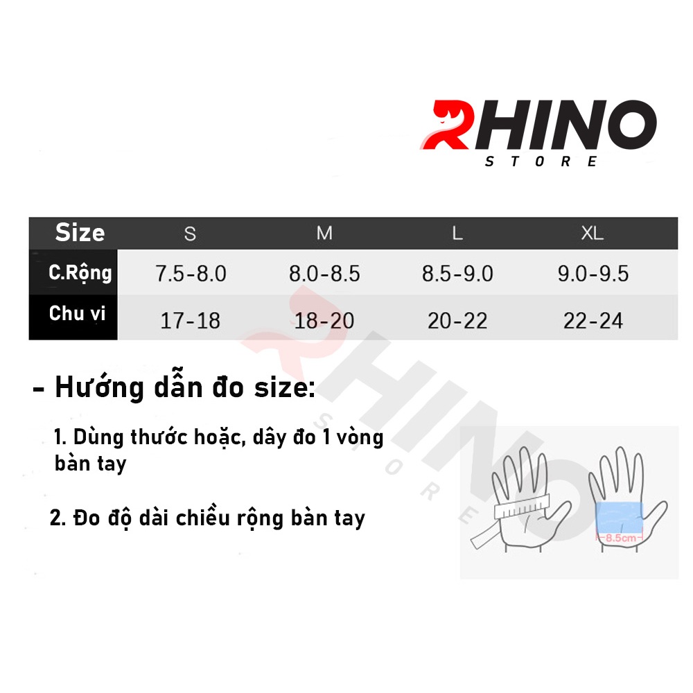 Găng tay giữ ấm mùa đông chống gió Rhino G9012 Bao tay chống trượt đi xe máy, xe đạp lót nỉ cho nam nữ