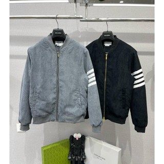 Áo khoác bomber nam thome chất nhung tăm cao cấp - áo khoác bomber thome nam nữ phối vạch tay siêu đẹp hottrend nam nưc