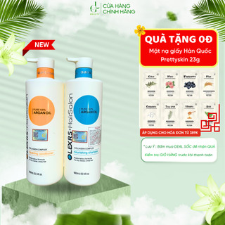 Cặp dầu gội xả Olexrs Argan Oil Collagen Hair Salon cho tóc khô hư tổn