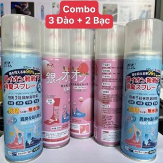   COMBO  5 Chai xịt Khử Mùi Giày Nano Bạc. Diệt Khuẩn Ngăn Ngừa Hôi Chân Lưu Hương 24h 