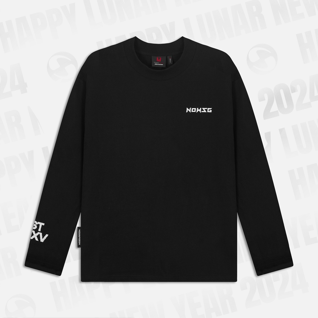 Áo thun NEEDS OF WISDOM Basic Long Sleeve Tee - Black - Local Brand Chính Hãng