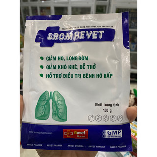 BROMHEVET gói 100g Long đờm, thông khí quản, giảm khò khè, dễ thở dùng cho gà đá, gia súc, gia cầm