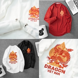Áo Dragon VIỆT NAM Unisex Nam Nữ Khoá tay áo phong cách hàn quốc