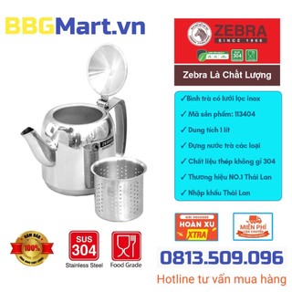 Bình lọc trà zebra 1l inox cao cấp có vĩ lươt - 113404