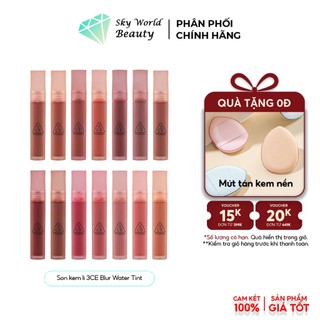 Son kem lì 3ce blur water tint mỏng mịn sky world cosmetics 4.6g