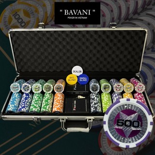 Vali poker có 200/300/500 chip phỉnh poker ngôi sao hàng chính hãng cao cấp