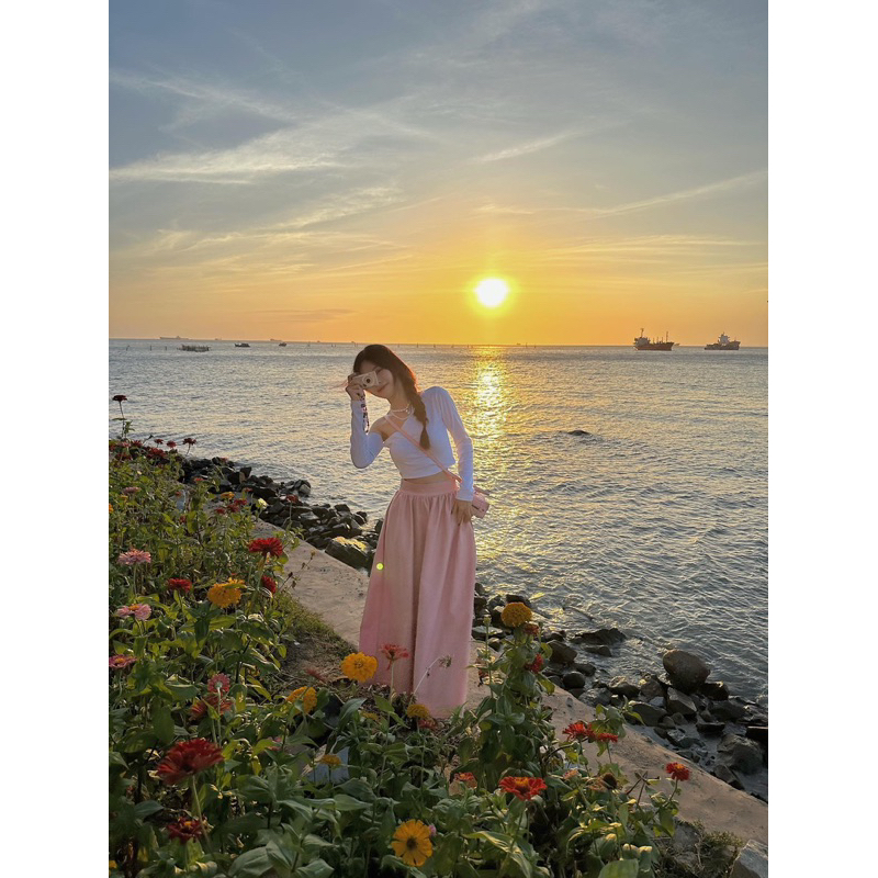 chân váy RumDi tiểu thư lưng tây dáng dài xoè rộng dễ mix đồ | BigBuy360 - bigbuy360.vn