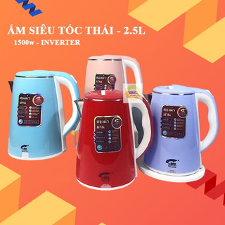 Ấm Siêu Tốc ❤️FREESHIP❤️ Thái Lan 2 Lớp - Bình siêu tốc 2.5 Lít, Chống Nóng Chống Giật, Bảo h