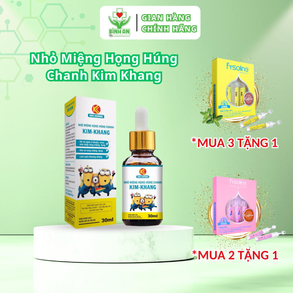 Nhỏ Miệng Họng Húng Chanh Kim Khang lọ 30ml – Giảm ngứa rát họng, bảo vệ họng - NT Bình An