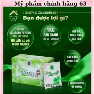Diệp Lục Collagen,Diệp Lục Collagen Gold chính hãng Đẹp Da, Chống Lão Hóa, Tăng Cường sinh lý nữ, hộp 30 gói
