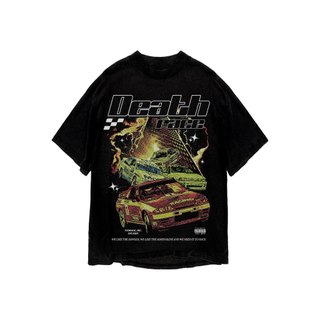 Áo thun in hình unisex nam nữ teeholic cotton cao cấp phong cách retro y2k racing màu đen trắng THS091223_274