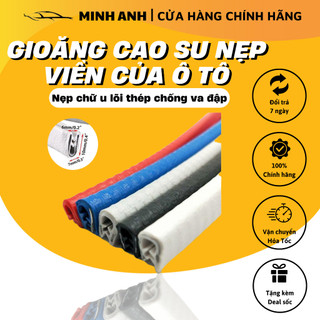 Cuộn 5m Gioăng Cao Su, Nẹp Viền Cửa Chữ U Lõi Thép Chống Va Đập Trầy Xước Cánh Cửa Ô Tô
