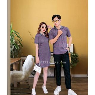 Set áo thun polo fig tree sọc đỏ