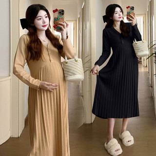 Váy bầu đầm bầu len a2332