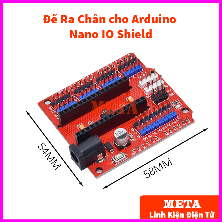Board mở rộng Arduino Nano V3.0 Màu Đỏ - Đế Ra Chân cho Arduino Nano IO Shield V3.0