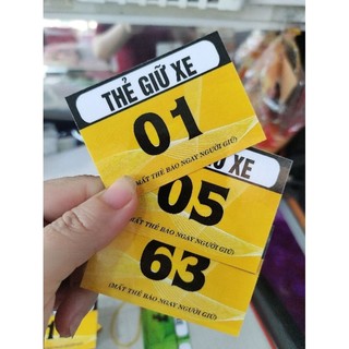 100 thẻ giữ xe chống nước, ép cáng màng 2 lớp, Ép plastic cứng. chỉ in số