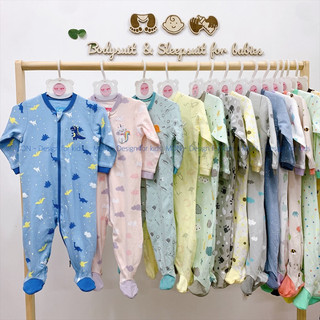 (Chọn mẫu) Sleepsuit CÚC và KHÓA KÉO 2 CHIỀU mẫu mới 2024, bộ body dài tay liền tất xuất dư các hãng cho bé