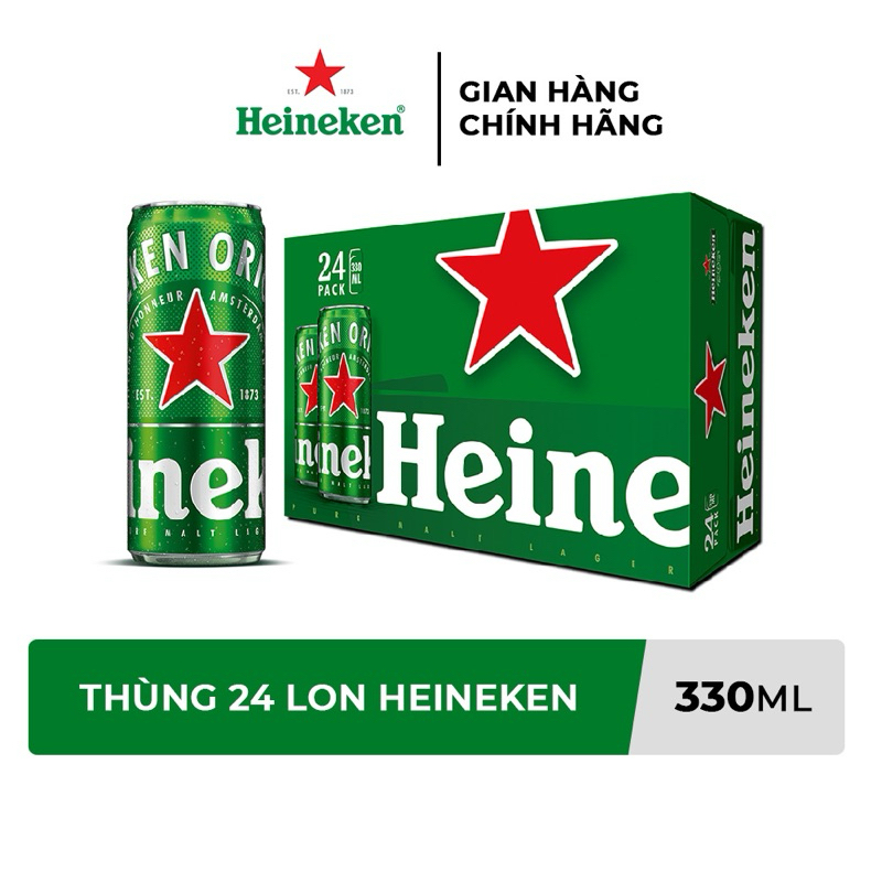 Thùng 24 lon bia Heineken 330ml/lon