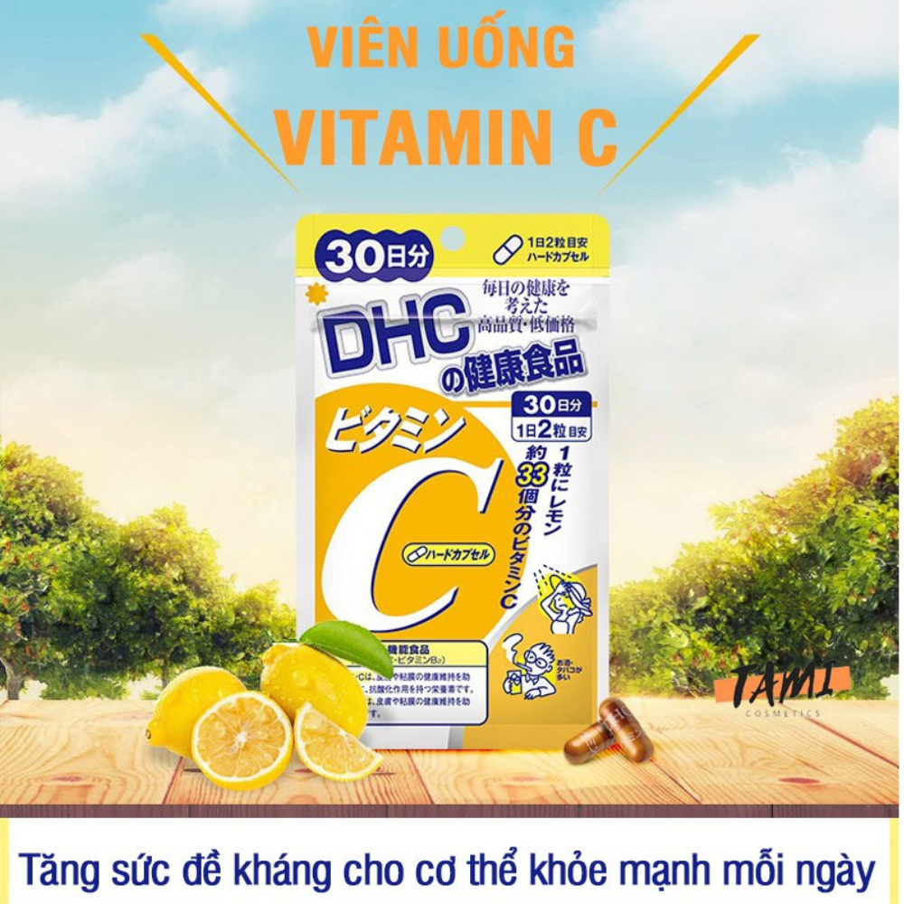 DHC Vitamin C 60 ngày, Viên uống vitamin C DHC ngày giúp trắng da