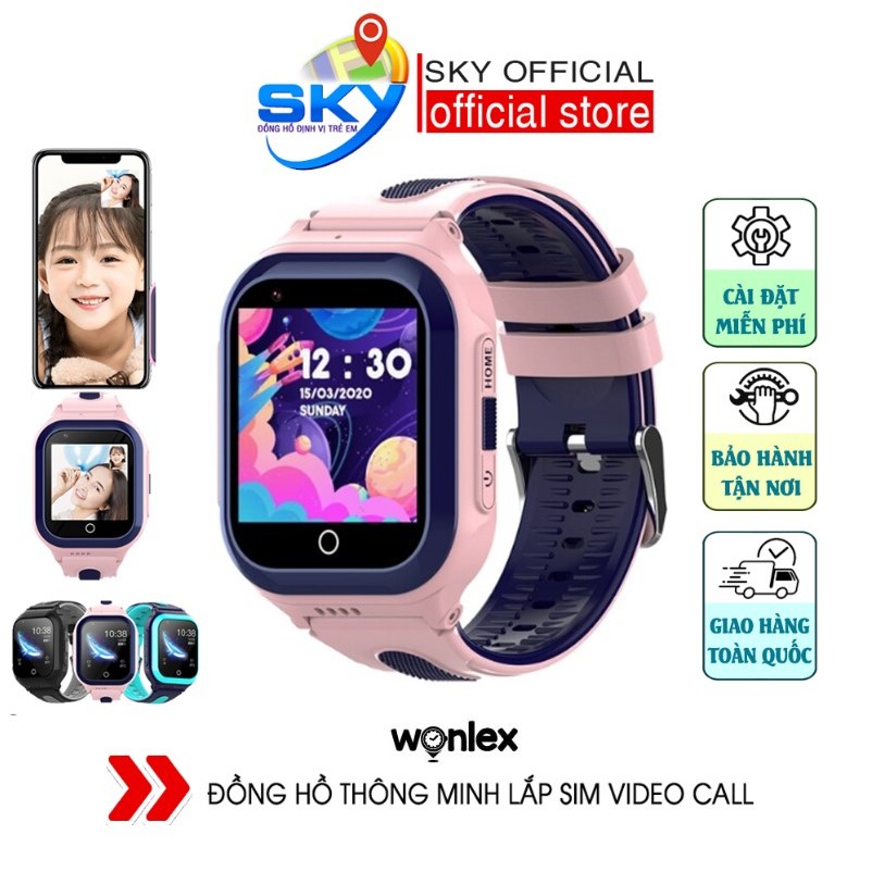 Đồng Hồ Định Vị Trẻ Em Lắp Sim SKYONE Wonlex SKKT24S CÓ Rung, Video Call, Chống Nước, Định Vị Nghe gọi