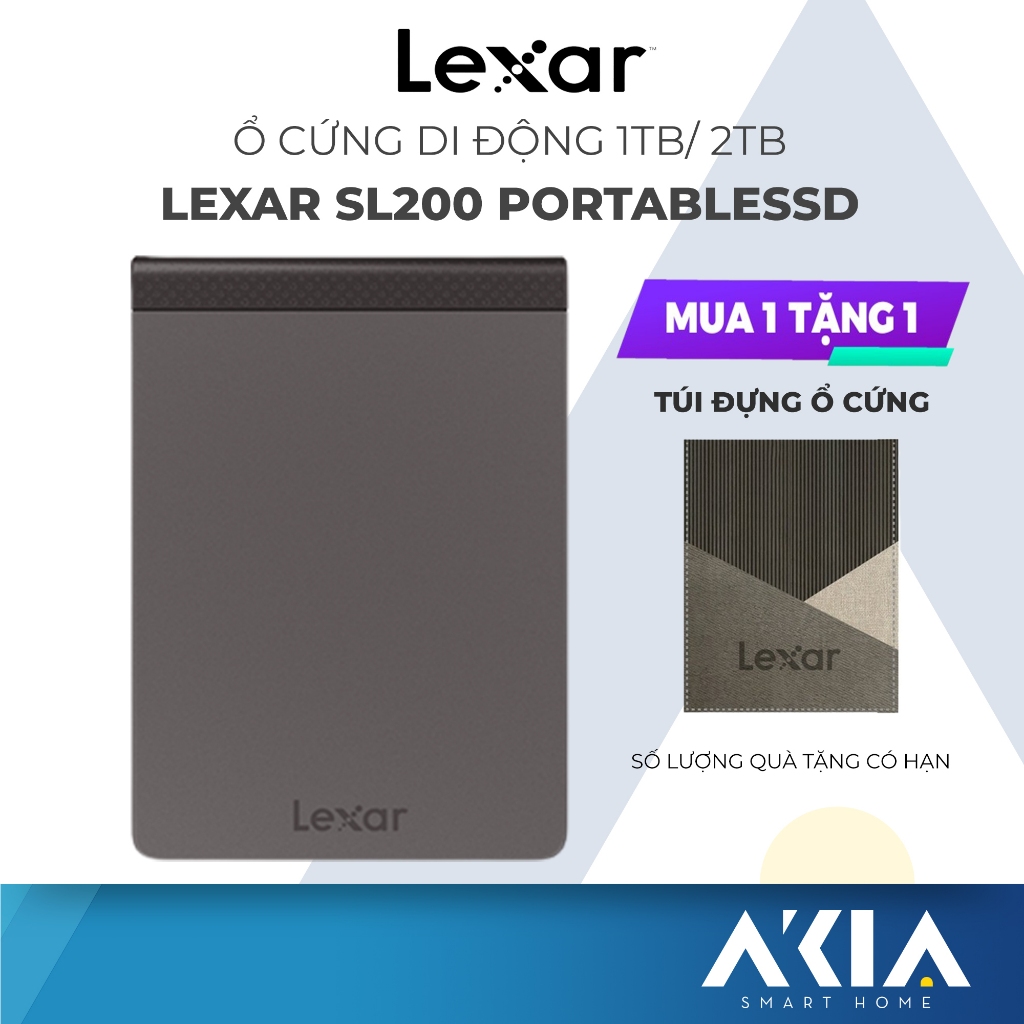 Ổ cứng di động Lexar SL200 Portable SSD 512GB/ 1TB/ 2TB, tốc độ đọc 550Mb/s, tốc độ ghi 400Mb/s