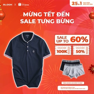 Áo thun nam cổ trụ thời trang phong cách Hàn Quốc BLOOK 35617