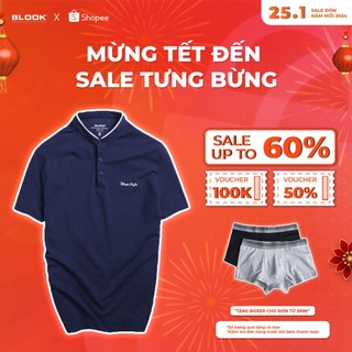 Áo Polo nam cổ trụ BLOOK vải thun mềm thêu logo đơn giản mã 35001