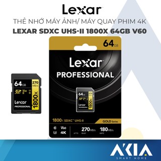 Thẻ nhớ máy ảnh/ máy quay phim Lexar SDXC UHS-II 1800x V60, chất lượng video 4K, tốc độ đọc 270MB/s