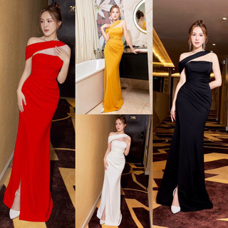 Dạ hội xẻ tà xếp ly chéo sang trọng