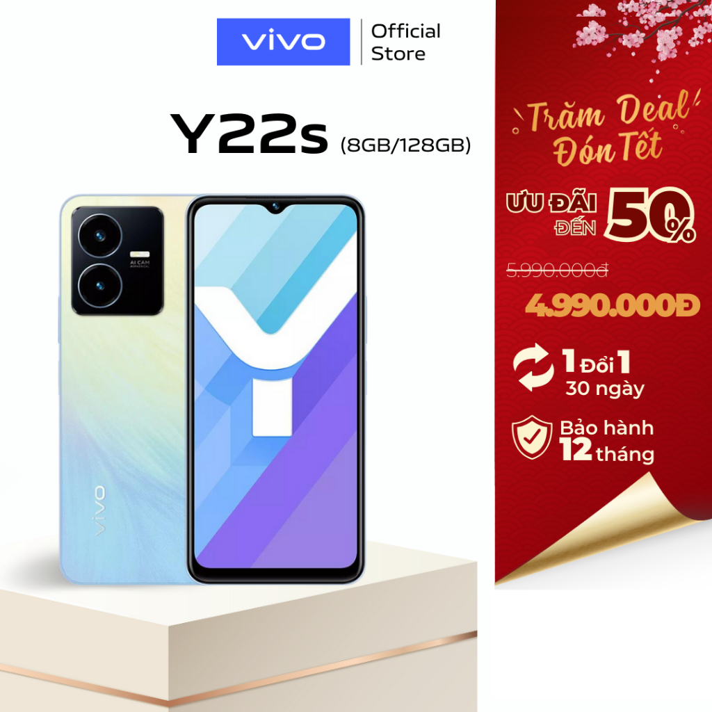 Điện thoại vivo Y22s (8GB+128GB) - Hàng chính hãng