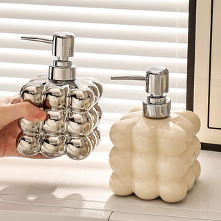 Lọ đựng nước rửa tay bằng sứ cao cấp thiết kế hình khối rubic đặc sắc