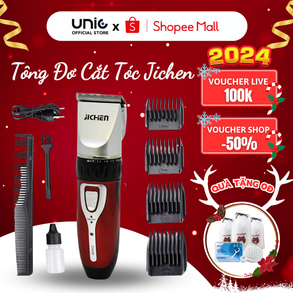 Bộ Tông Đơ Cắt Tóc Nam METIS, Cho Bé Cầm Tay JICHEN Sạc USB Tiện Lợi, Tặng Kèm Đầy Đủ Phụ Kiện, Máy Cắt Tóc Gia Đình