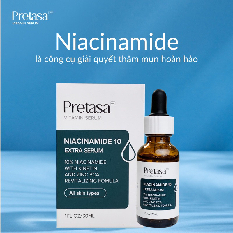  Serum  Pretasa Niacinamide 10% Extra sáng da mờ thâm nám