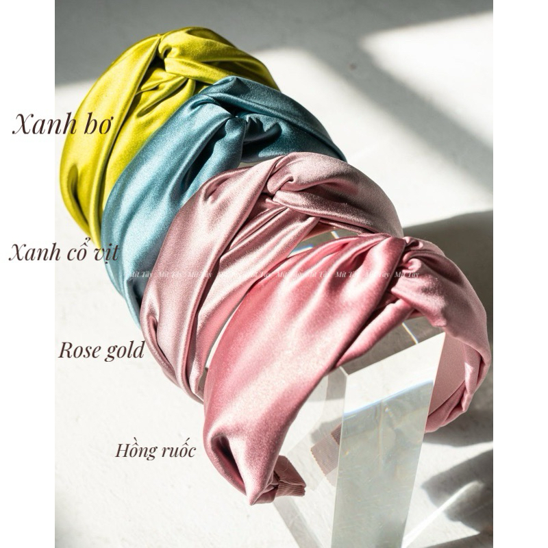 Băng đô Turban vải Lụa Mít Tây thắt nhiều kiểu xinh xắn Headband Handmade